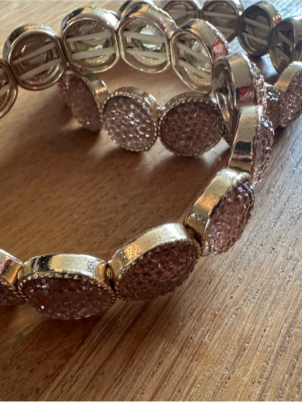 Aldo Rose Gold-Tone Rhinestone Disc Necklace & Hoop Bracelets Set - Picture 3 of 9
